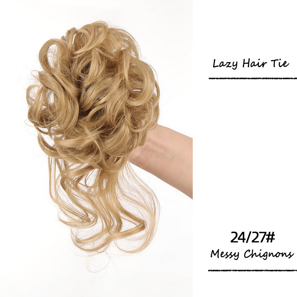 Fluffy Curly Hair Scrunchie – Natural Messy Bun Extension (Lazy Updo)