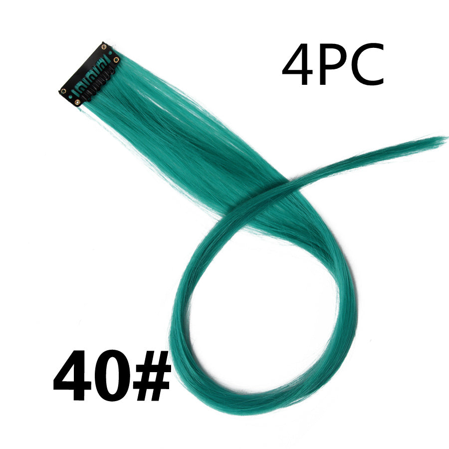 Rainbow Colour Hair Extension Strands – 18” Straight Clip-In Highlights