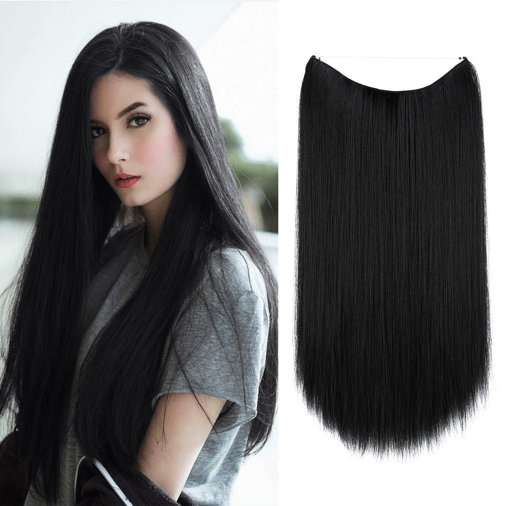 Long Straight Synthetic Clip-In Hair Extensions – Natural Shine, Heat-Resistant & Easy Fit