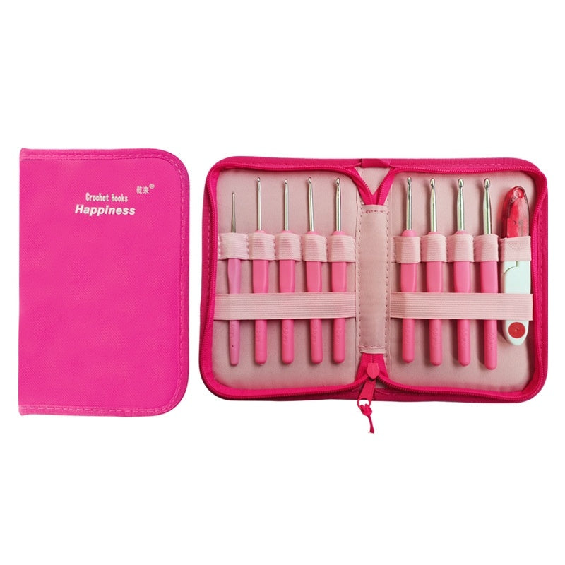 Deluxe Soft Grip Crochet Hook Set – 8-Piece Ergonomic Knitting & Braiding Kit with Storage Case