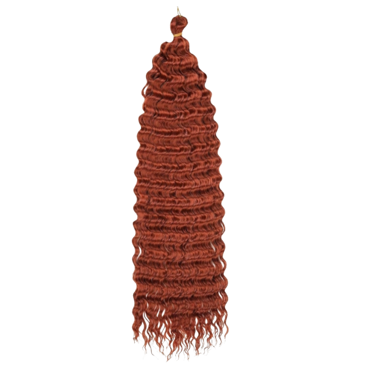 Deep wave crochet braiding hair in Color350 copper orange – long wavy synthetic braids
