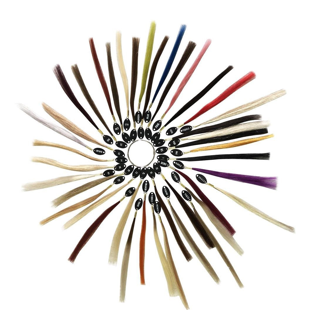Professional Hair Color Ring Board – Human Hair Swatch Set