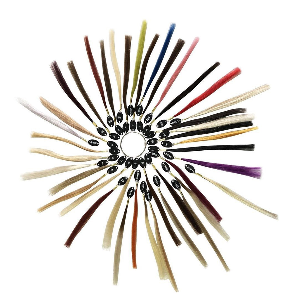 Professional Hair Color Ring Board – Human Hair Swatch Set