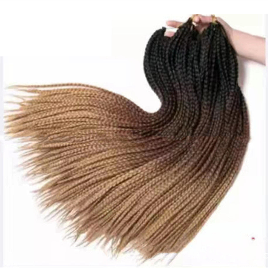 Gradient Colour Three-Strand Braided Wig – 24″ Heat-Resistant Synthetic Fibre