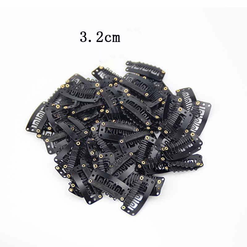 Black Wig Clips (100PCS) — 2.8 cm Anti-Slip Metal Clips for Hair Extensions & Wigs