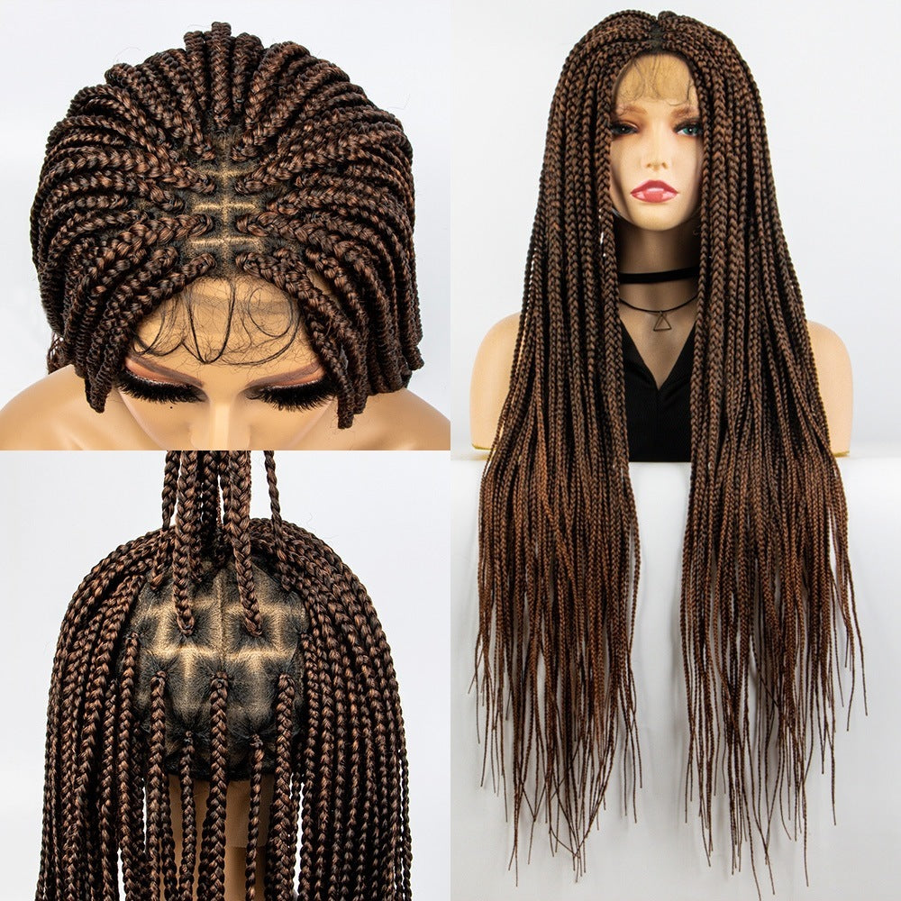 Women’s Full Lace Braided Wig – 36" Long Synthetic Protective Style