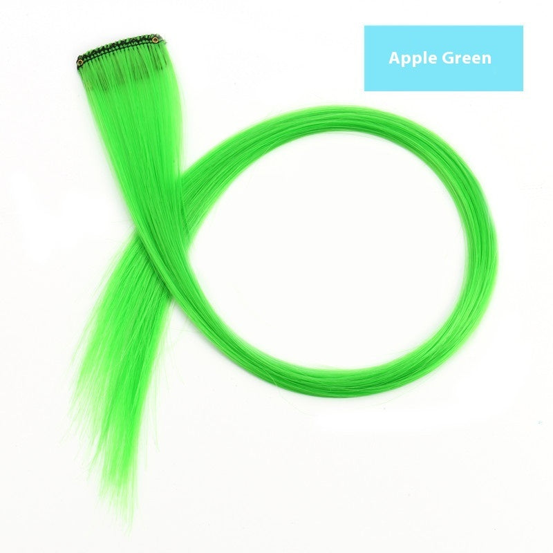 Rainbow Color Clip-In Hair Extensions – 24" Synthetic Streaks for Fun Highlights