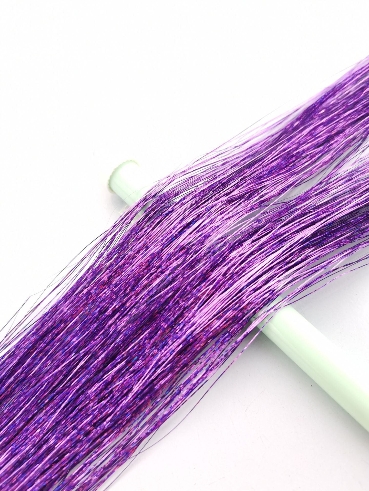 Colorful Hair Tinsel Extensions Kit – 12 Colours Sparkle Highlights (90/120cm) with Tools