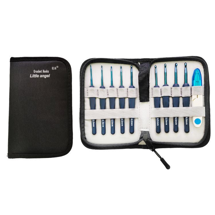 Deluxe Soft Grip Crochet Hook Set – 8-Piece Ergonomic Knitting & Braiding Kit with Storage Case