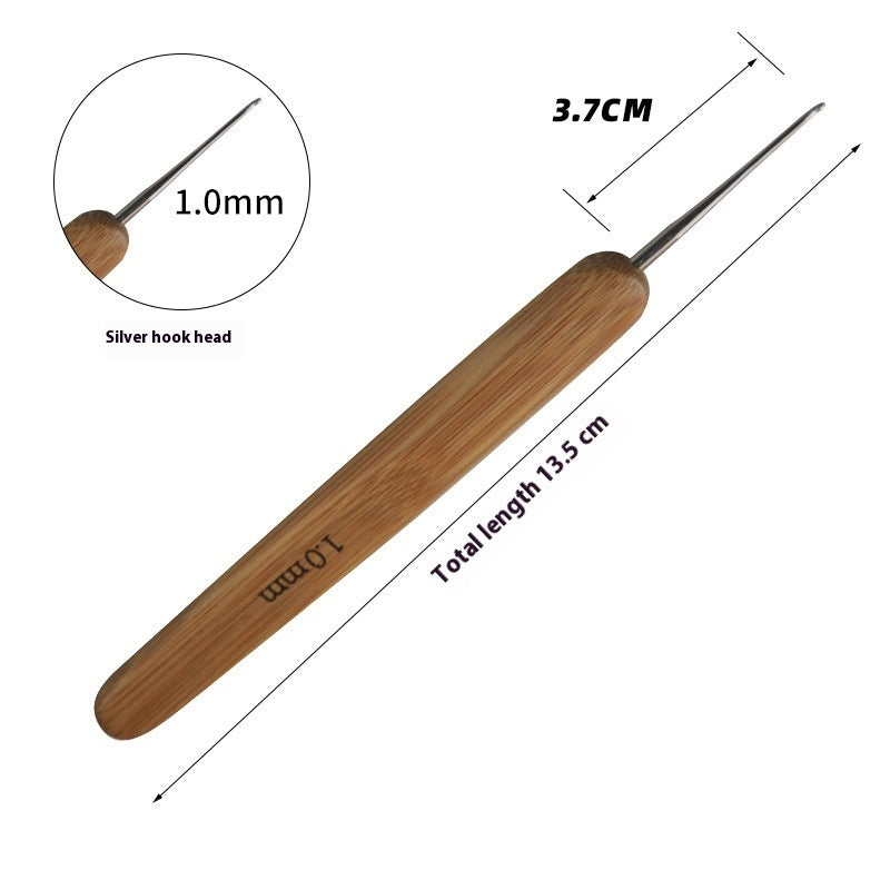 Premium Bamboo Handle Crochet Hook – Professional Metal Head Tool (0.5–6.0 mm)
