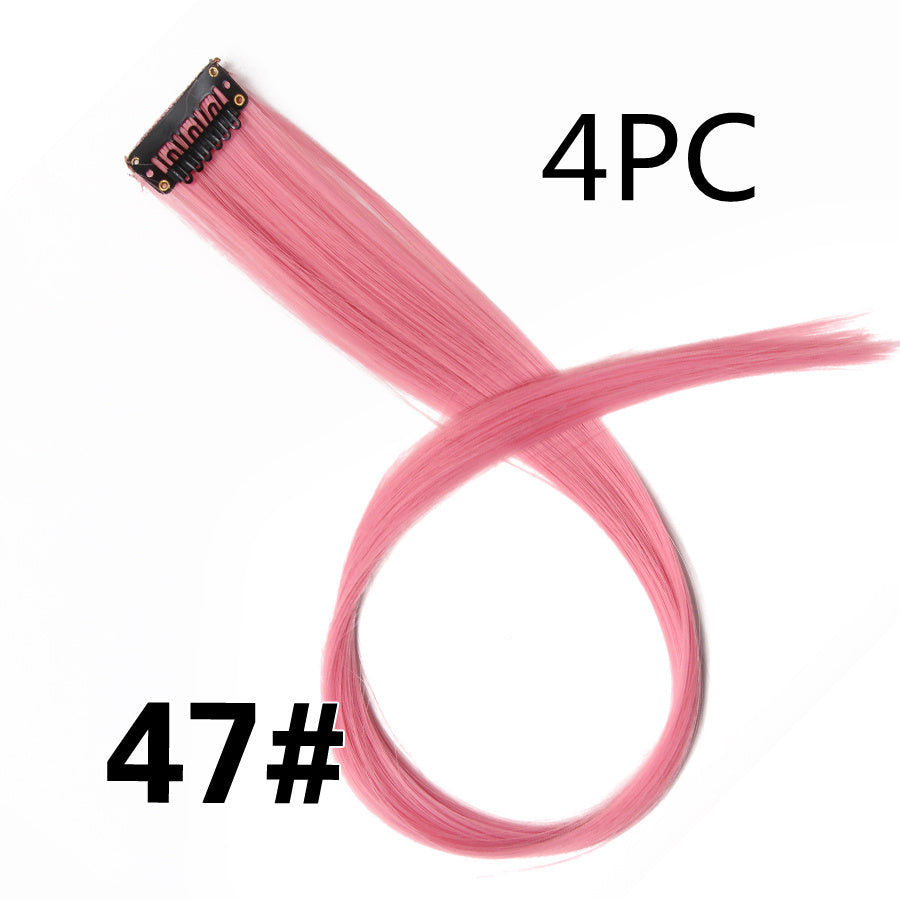 Rainbow Colour Hair Extension Strands – 18” Straight Clip-In Highlights