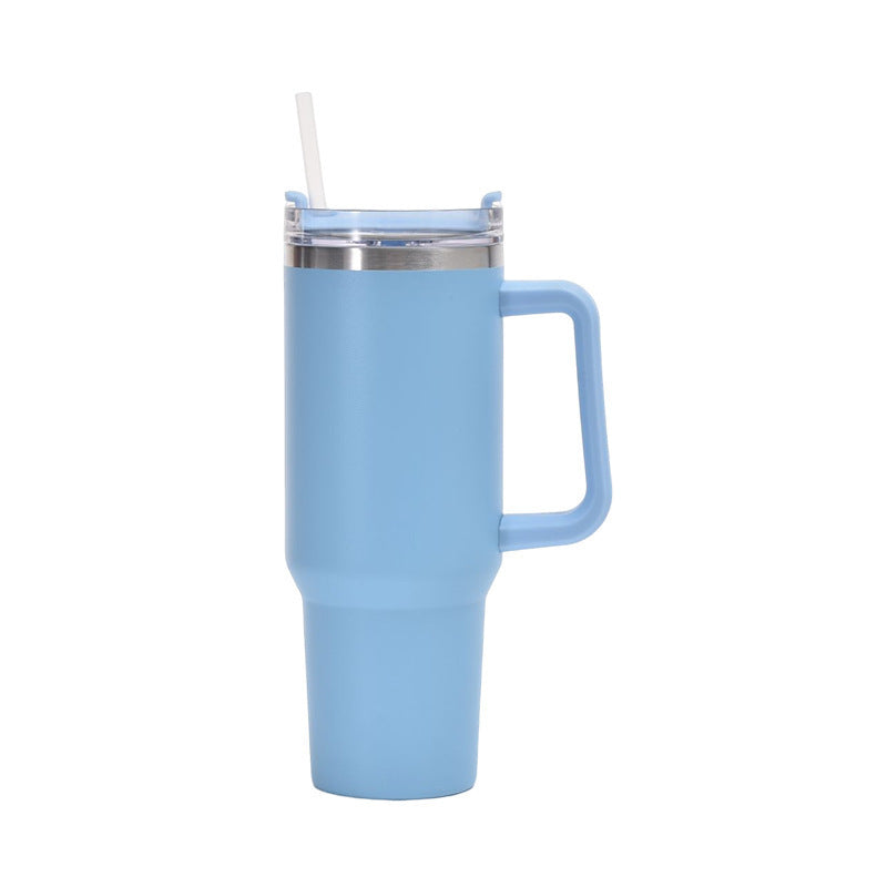 40oz Car Cup Car thermos cup 304 stainless steel straw Large capacity ice bully cup cold handle cup