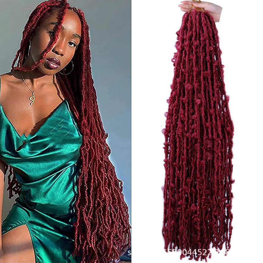 African Butterfly Curve Crochet Braids Wig – Heat-Resistant Synthetic Fiber, Natural Afro Protective Style