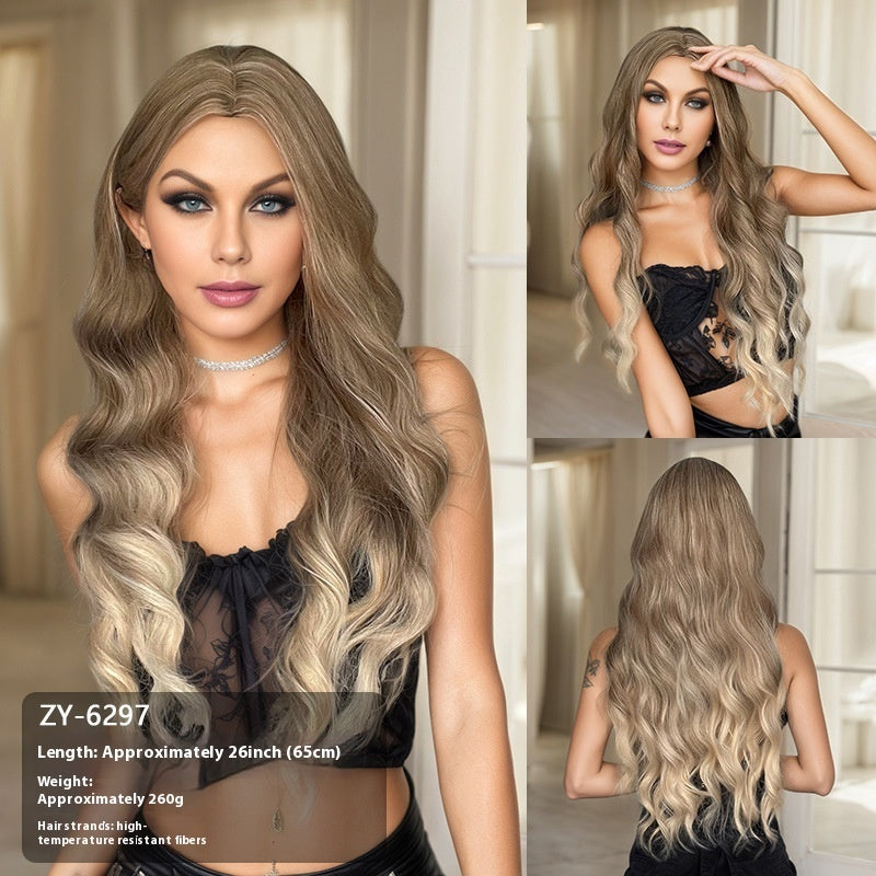 Long Wavy Synthetic Wig with Natural Hairline – 60 cm Heat-Resistant Fibre