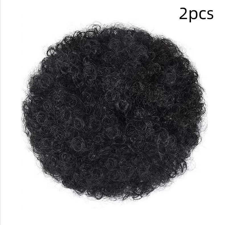 Kinkycurl Afro Puff Drawstring Bun – Large Fluffy Micro-Curly Wig