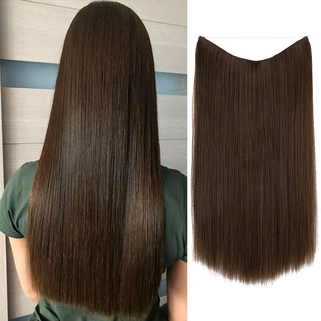 Long Straight Synthetic Clip-In Hair Extensions – Natural Shine, Heat-Resistant & Easy Fit