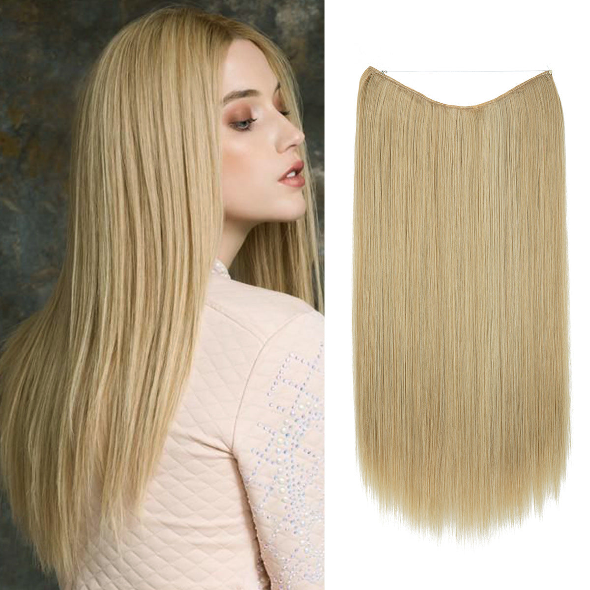 Long Straight Synthetic Clip-In Hair Extensions – Natural Shine, Heat-Resistant & Easy Fit