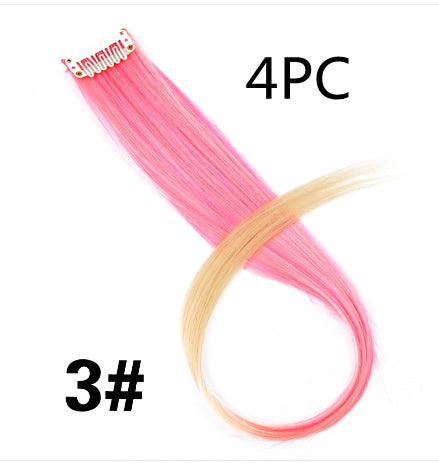 Rainbow Colour Hair Extension Strands – 18” Straight Clip-In Highlights