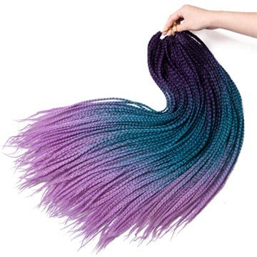 Gradient Colour Three-Strand Braided Wig – 24″ Heat-Resistant Synthetic Fibre