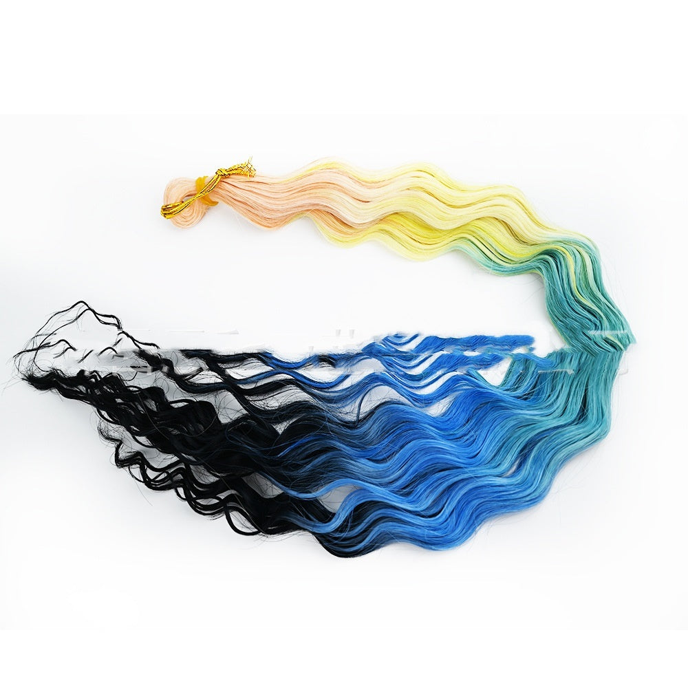 Rainbow Crochet Dreadlocks Gradient Long Curly Hair – 24 Inch