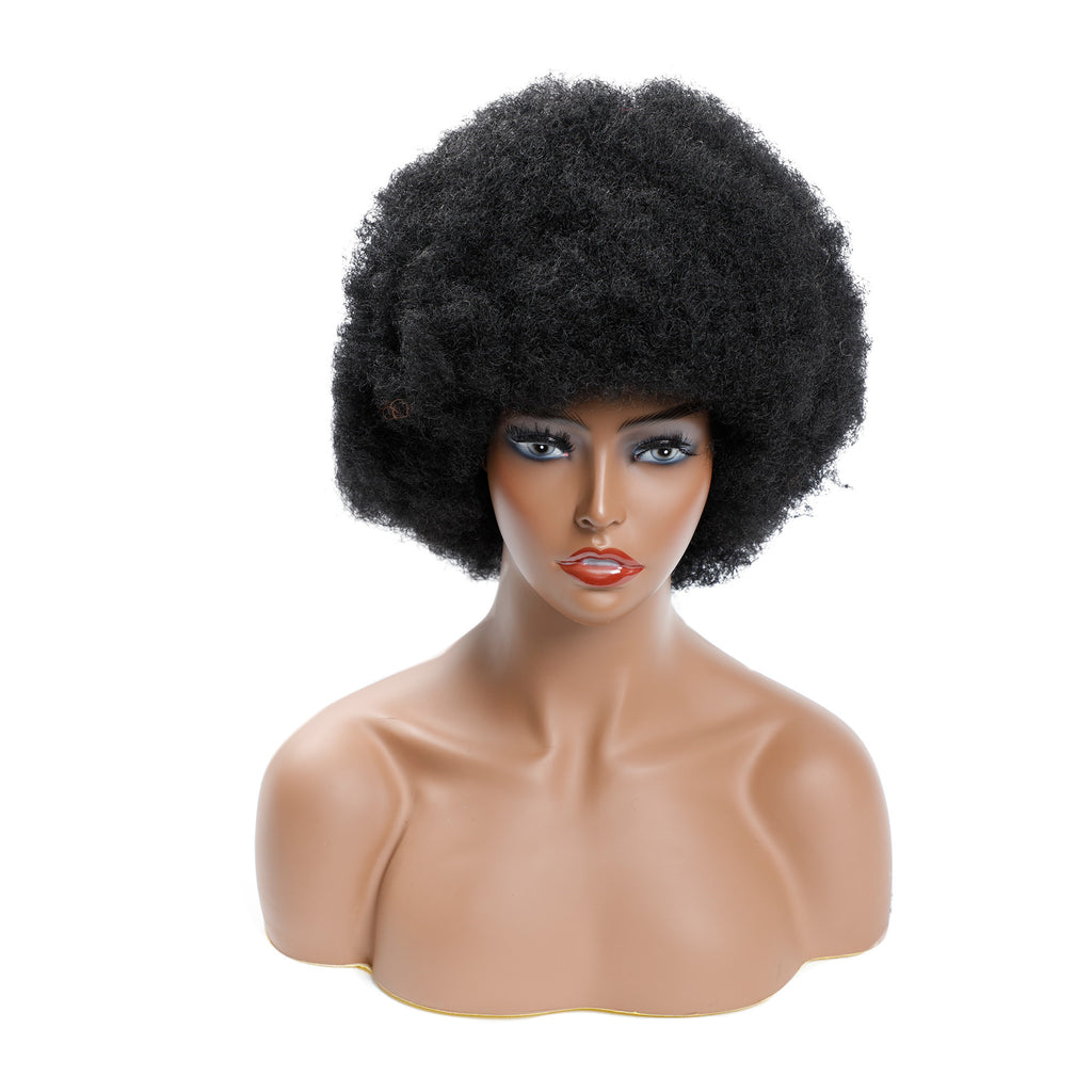 Short Afro Curly Wig – Fluffy Synthetic Cosplay Style