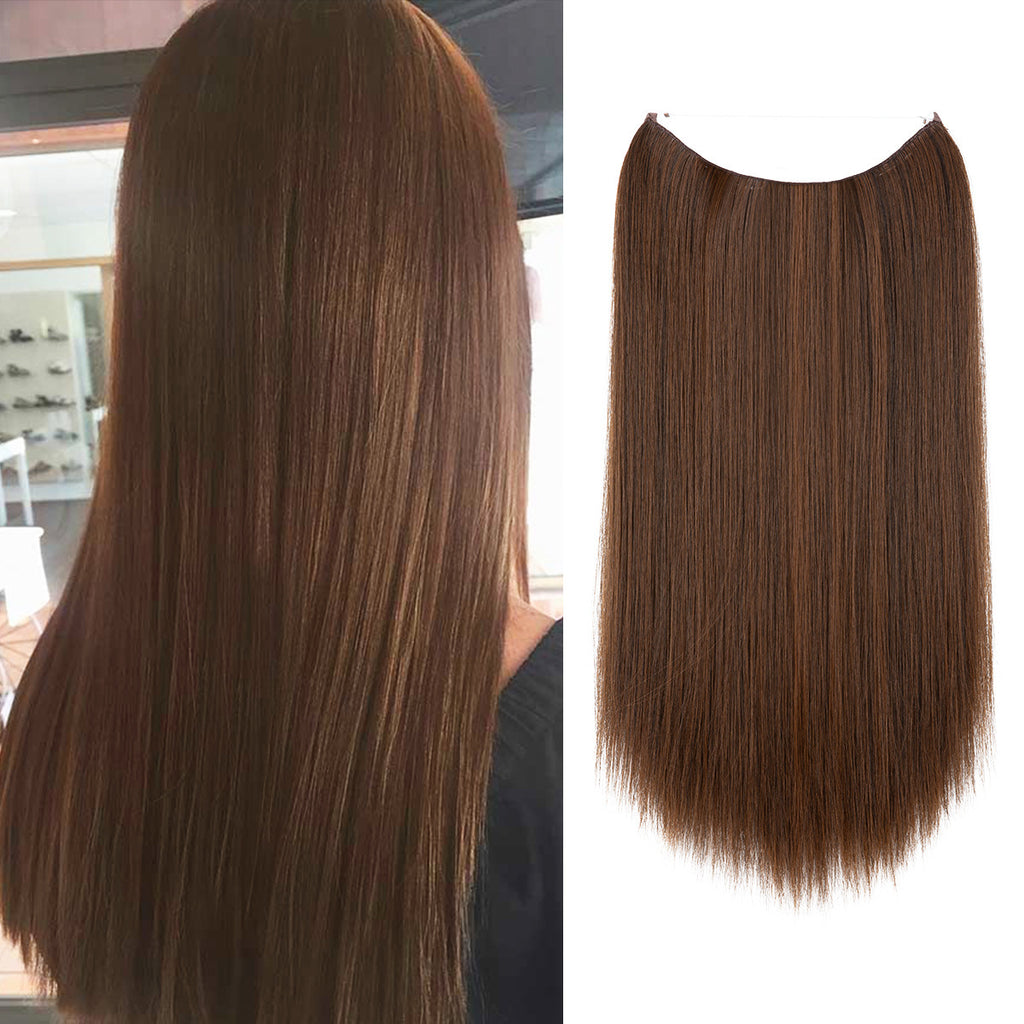 Long Straight Synthetic Clip-In Hair Extensions – Natural Shine, Heat-Resistant & Easy Fit