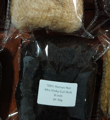 Afro Kinky Curly Human Hair Bulk – 50g Fluffy Natural Weaving Extensions