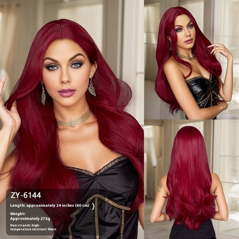 Long Wavy Synthetic Wig with Natural Hairline – 60 cm Heat-Resistant Fibre