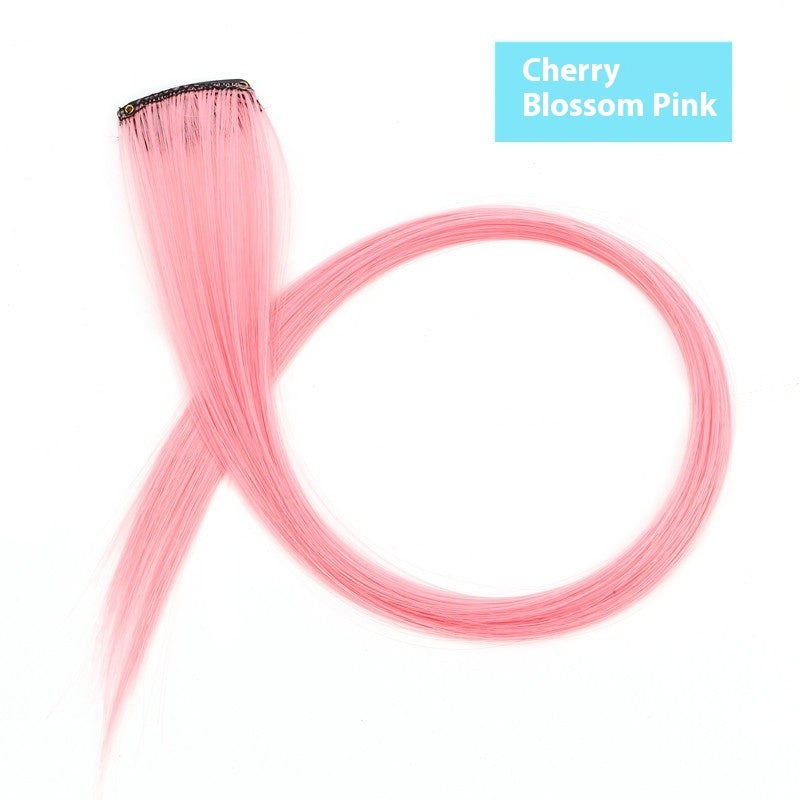 Rainbow Color Clip-In Hair Extensions – 24" Synthetic Streaks for Fun Highlights