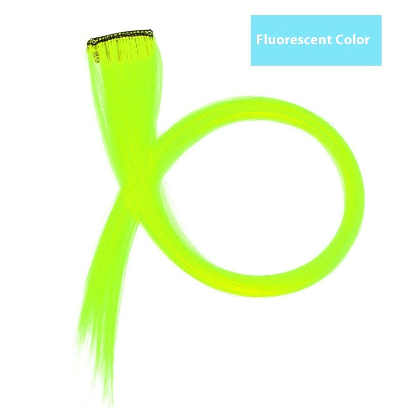 Rainbow Color Clip-In Hair Extensions – 24" Synthetic Streaks for Fun Highlights