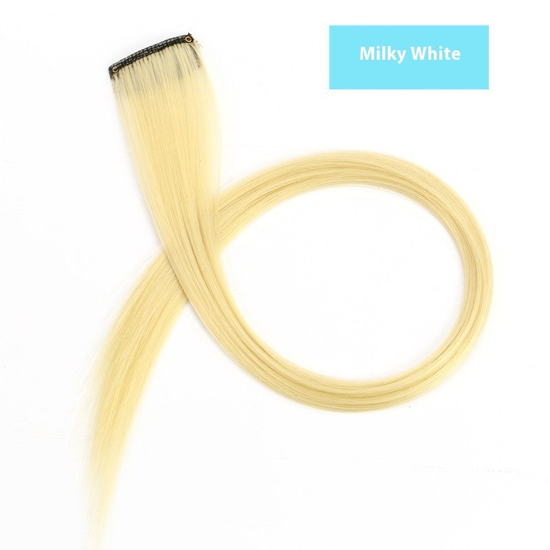 Rainbow Color Clip-In Hair Extensions – 24" Synthetic Streaks for Fun Highlights