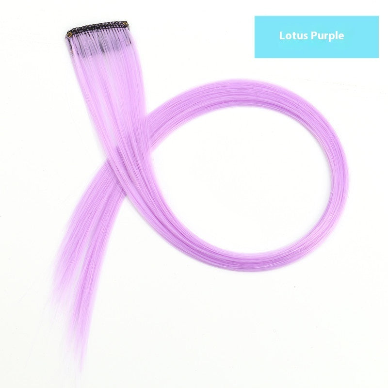 Rainbow Color Clip-In Hair Extensions – 24" Synthetic Streaks for Fun Highlights