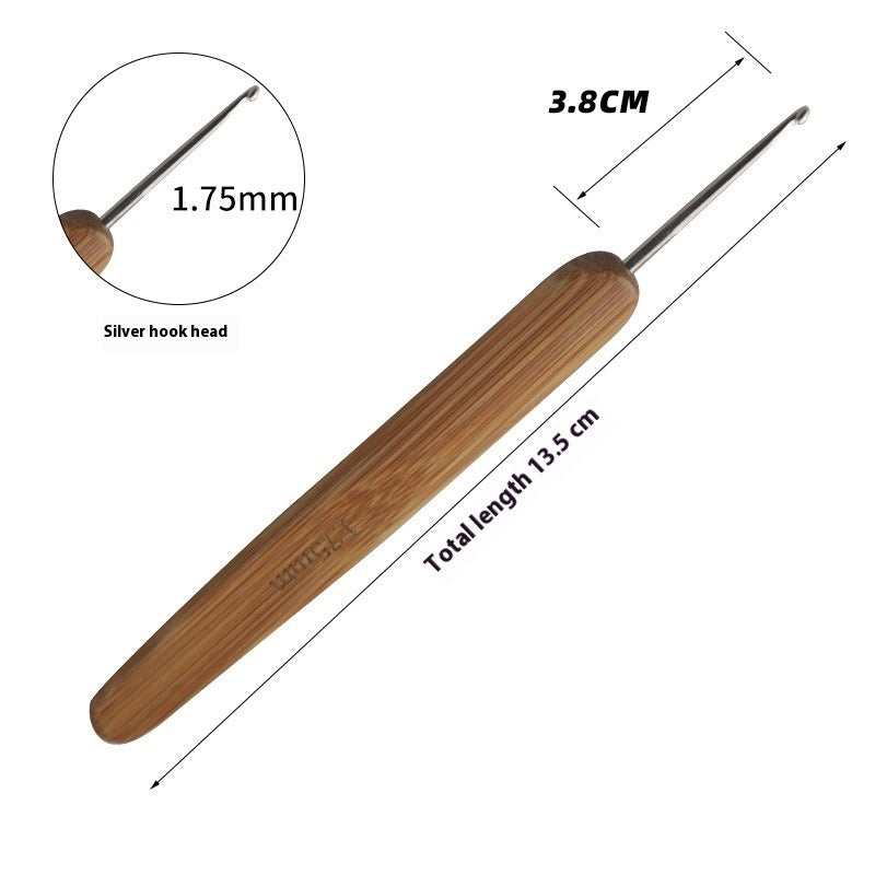 Premium Bamboo Handle Crochet Hook – Professional Metal Head Tool (0.5–6.0 mm)