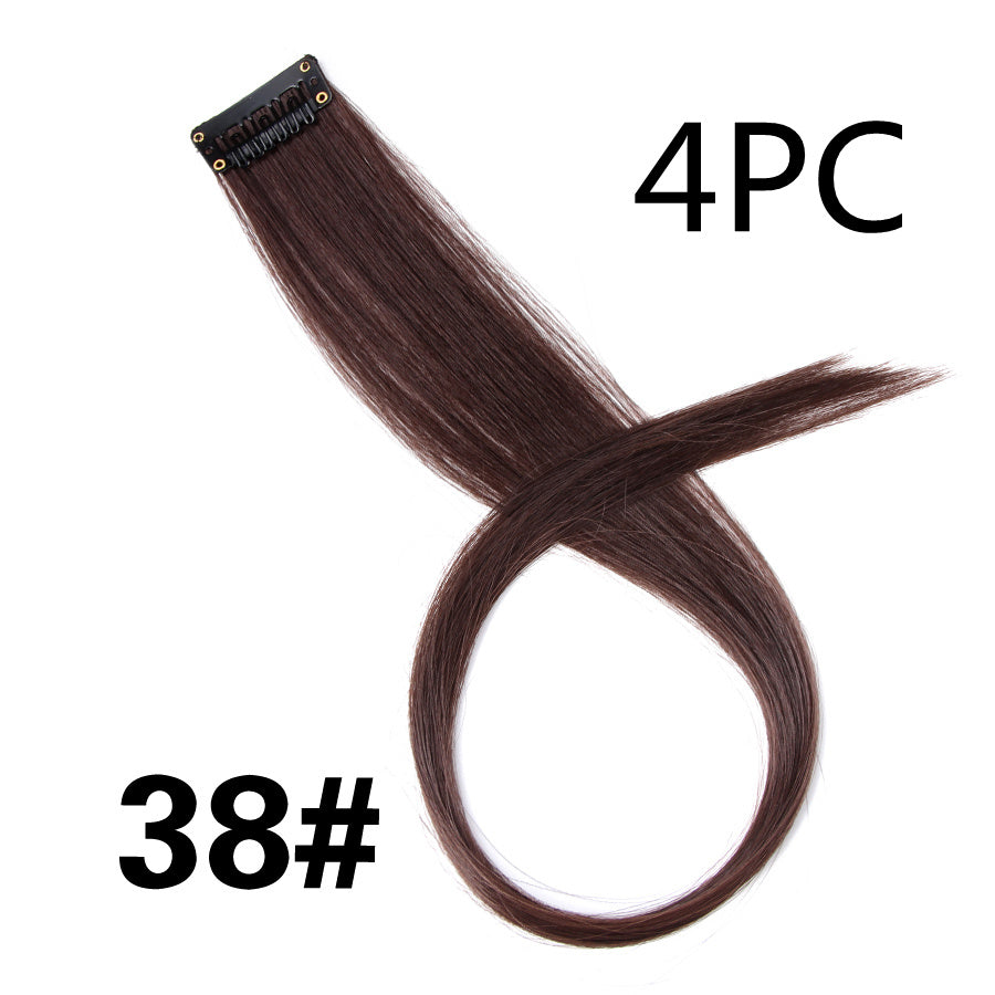 Rainbow Colour Hair Extension Strands – 18” Straight Clip-In Highlights