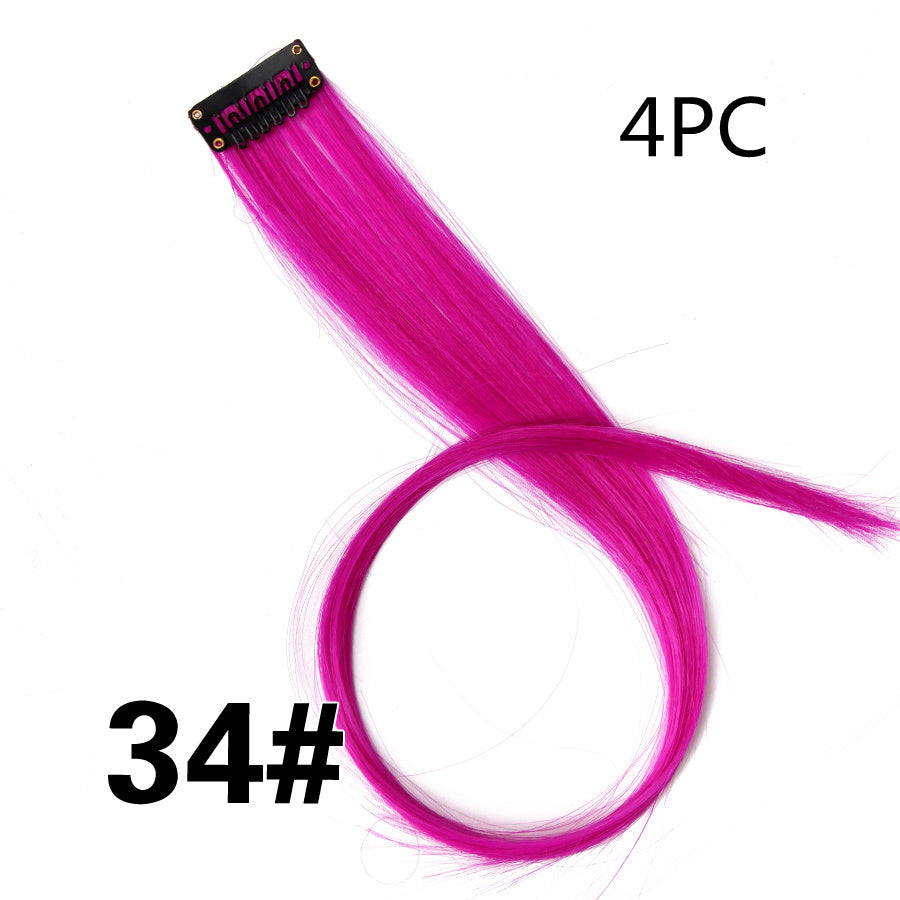 Rainbow Colour Hair Extension Strands – 18” Straight Clip-In Highlights