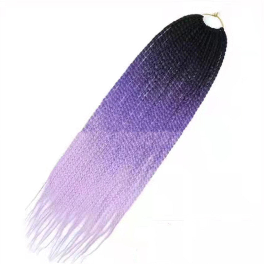 Gradient Colour Three-Strand Braided Wig – 24″ Heat-Resistant Synthetic Fibre