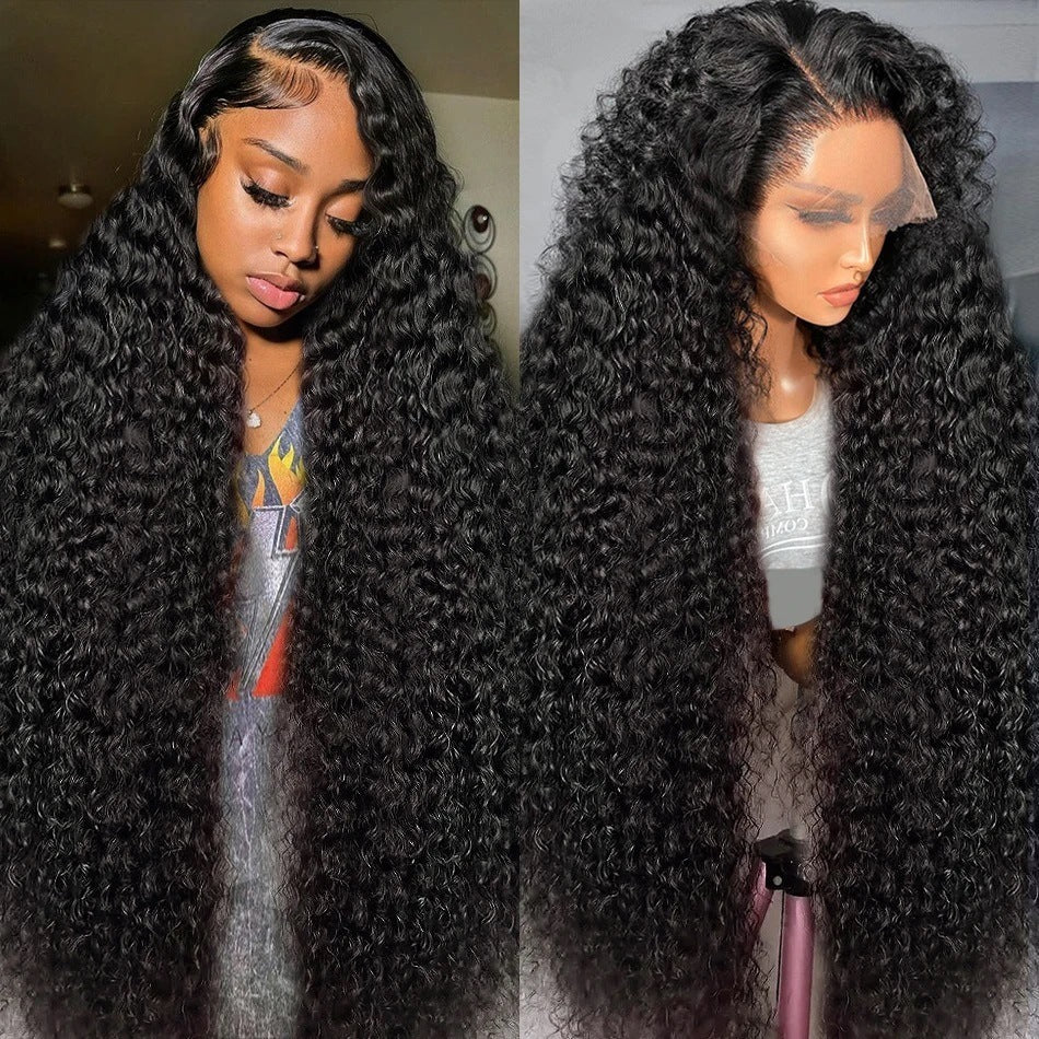 Versatile Long Curly Human Hair Wig – 100% Natural Afro Style with Headband