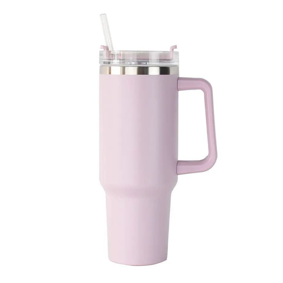 40oz Car Cup Car thermos cup 304 stainless steel straw Large capacity ice bully cup cold handle cup