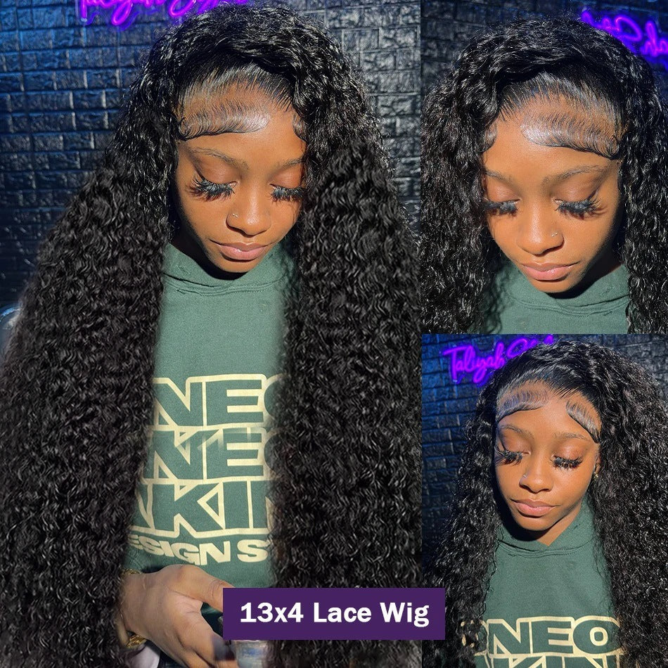 Versatile Long Curly Human Hair Wig – 100% Natural Afro Style with Headband