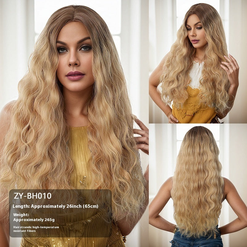 Long Wavy Synthetic Wig with Natural Hairline – 60 cm Heat-Resistant Fibre
