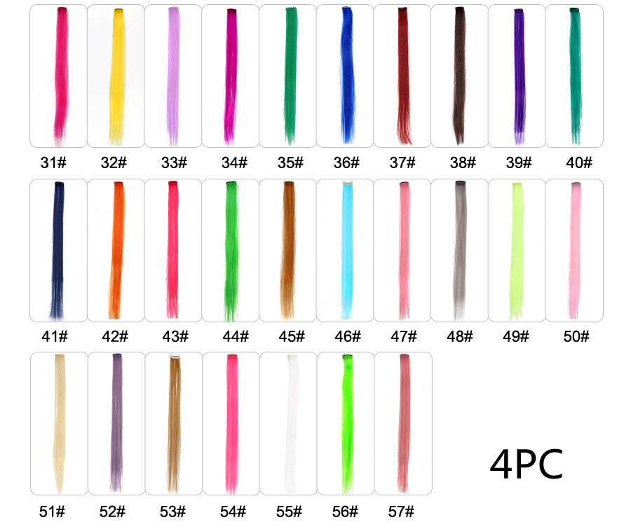 Rainbow Colour Hair Extension Strands – 18” Straight Clip-In Highlights