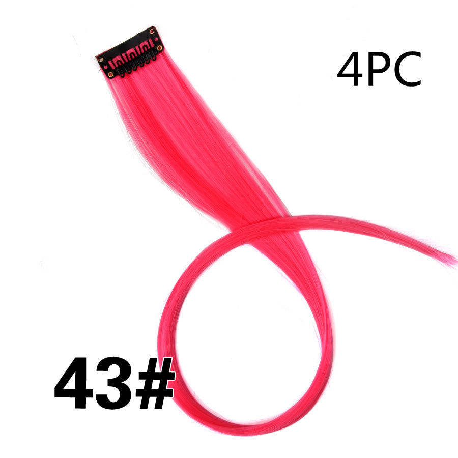 Rainbow Colour Hair Extension Strands – 18” Straight Clip-In Highlights