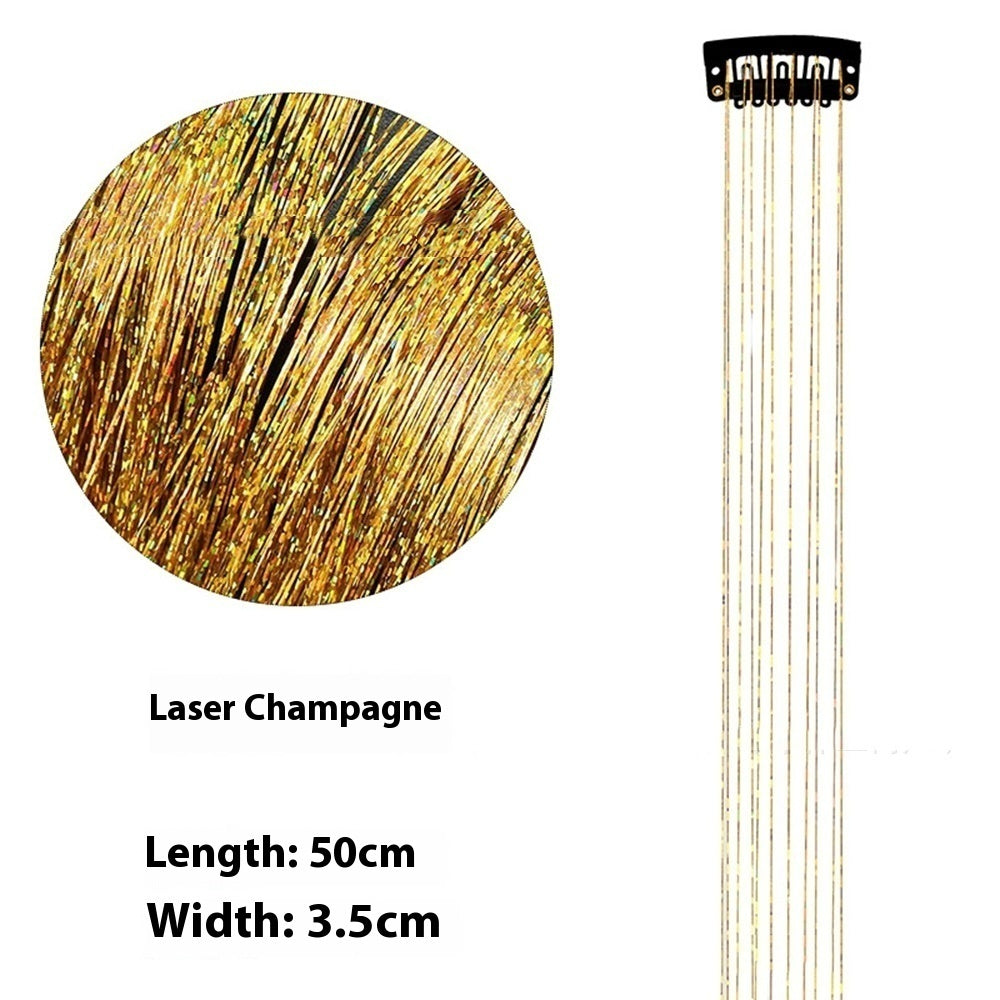 Sparkle Hair Strands Clip-In Extensions – Glitter Laser Wire Highlights