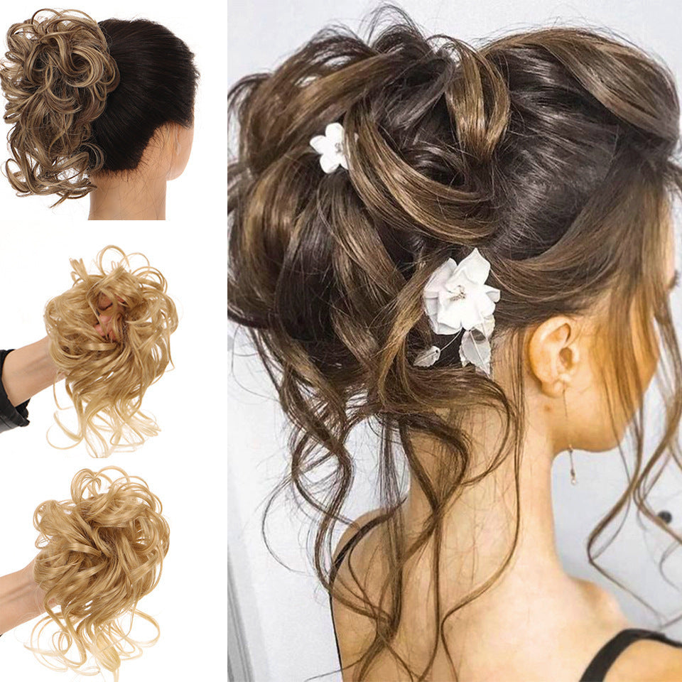 Fluffy Curly Hair Scrunchie – Natural Messy Bun Extension (Lazy Updo)