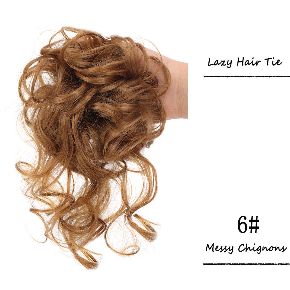 Fluffy Curly Hair Scrunchie – Natural Messy Bun Extension (Lazy Updo)