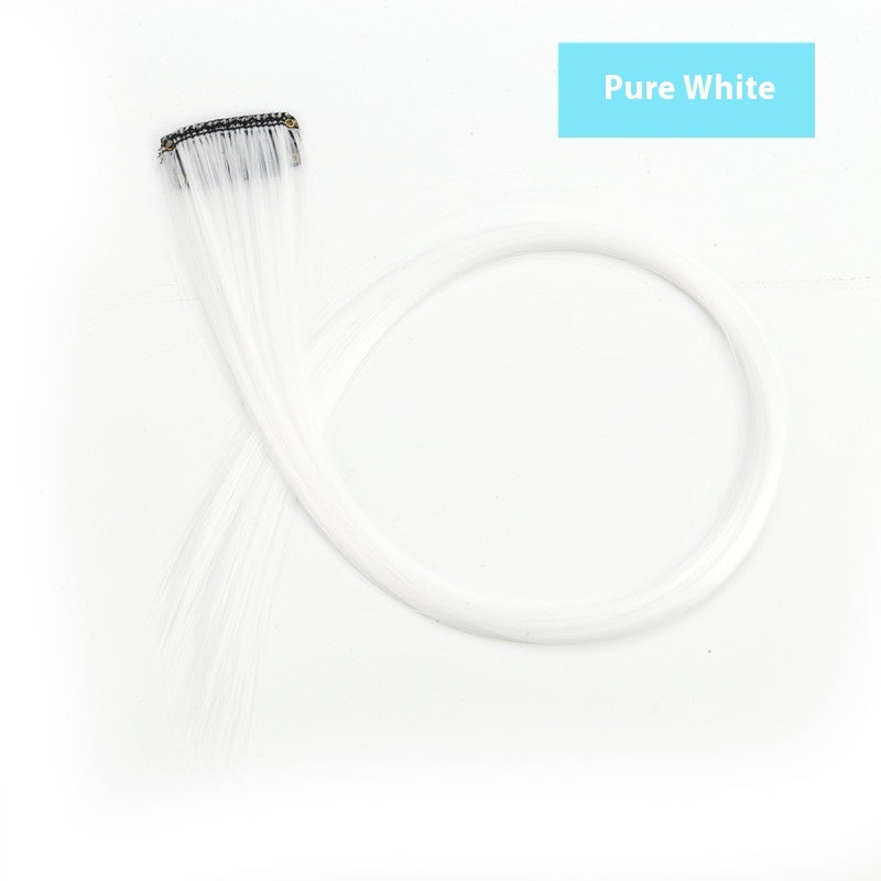 Rainbow Color Clip-In Hair Extensions – 24" Synthetic Streaks for Fun Highlights