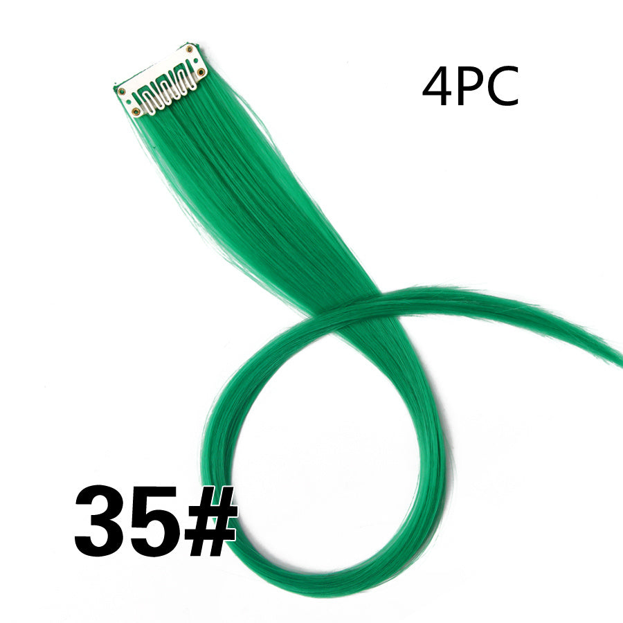 Rainbow Colour Hair Extension Strands – 18” Straight Clip-In Highlights