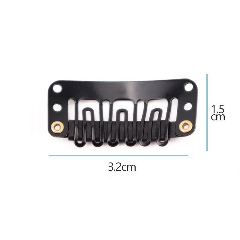 Black Wig Clips (100PCS) — 2.8 cm Anti-Slip Metal Clips for Hair Extensions & Wigs