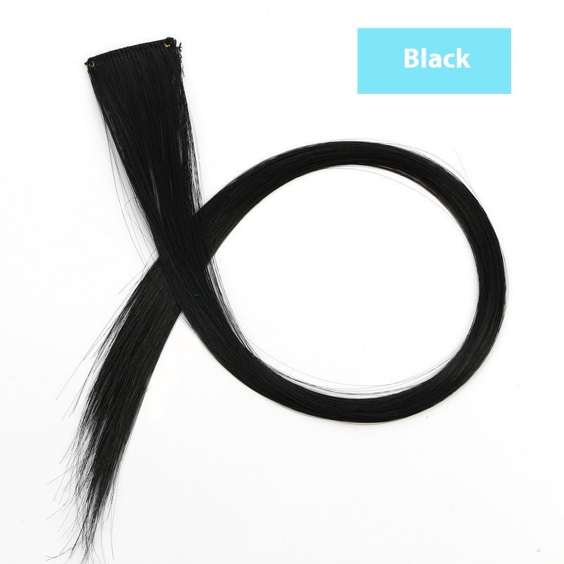 Rainbow Color Clip-In Hair Extensions – 24" Synthetic Streaks for Fun Highlights